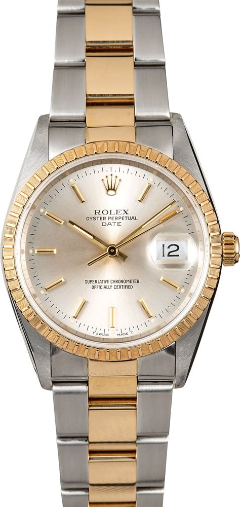 rolex oyster perpetual date two tone